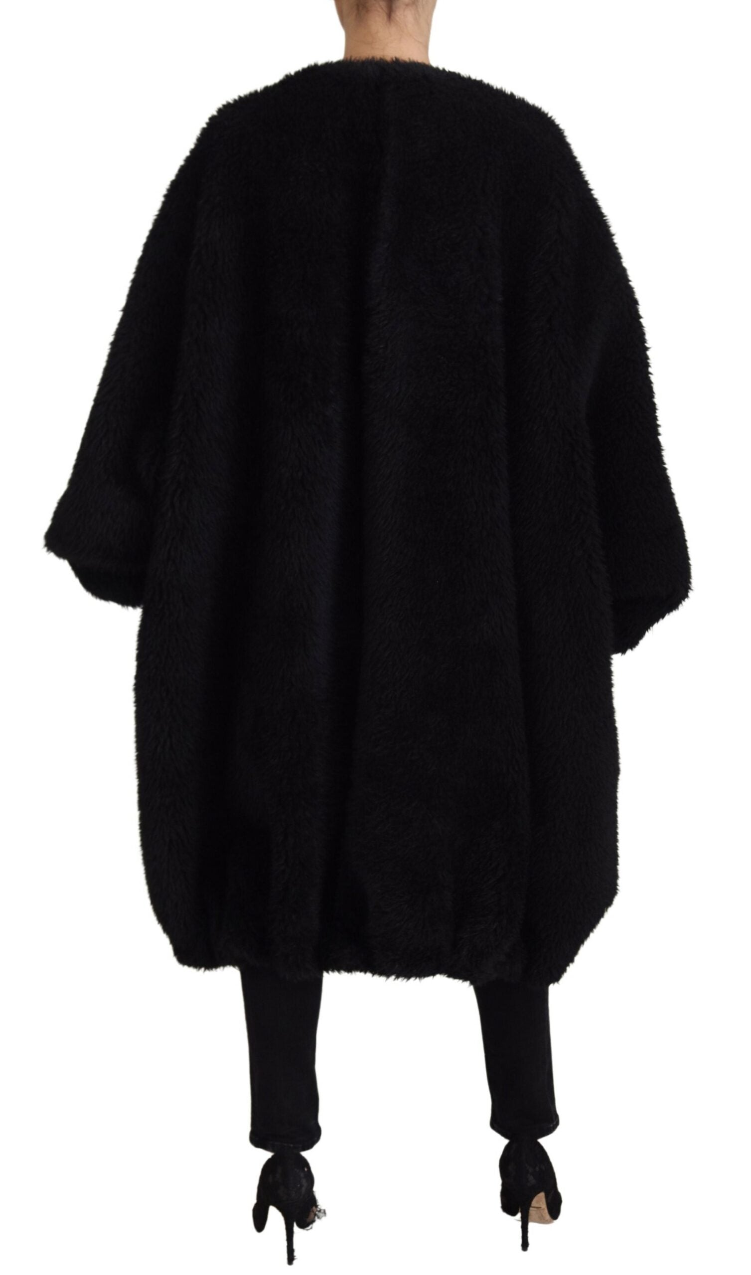 Elegante schwarze Manteljacke aus Kaschmirmischung