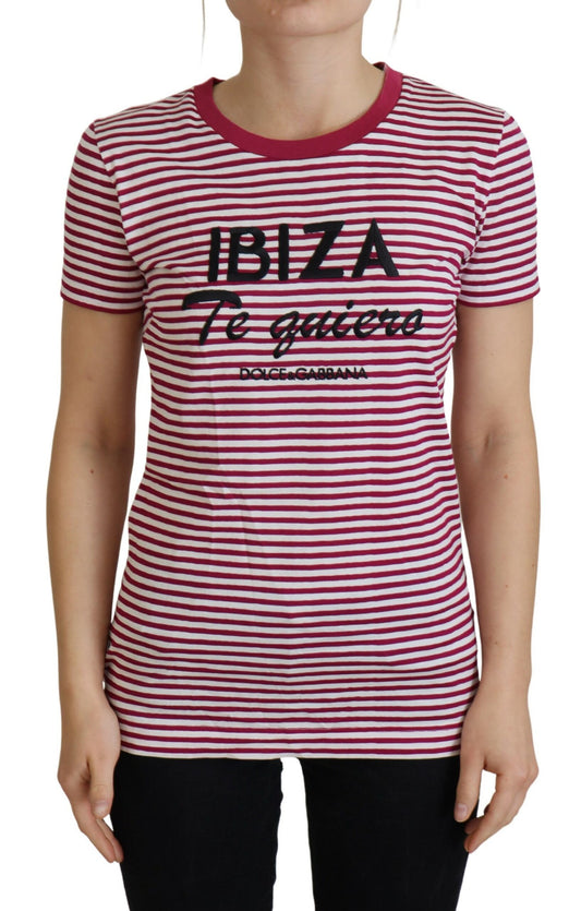 Camiseta exclusiva de rayas con cuello redondo de Ibiza