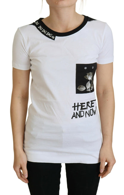 Camiseta de algodón elegante monocromática 'Here and Now'