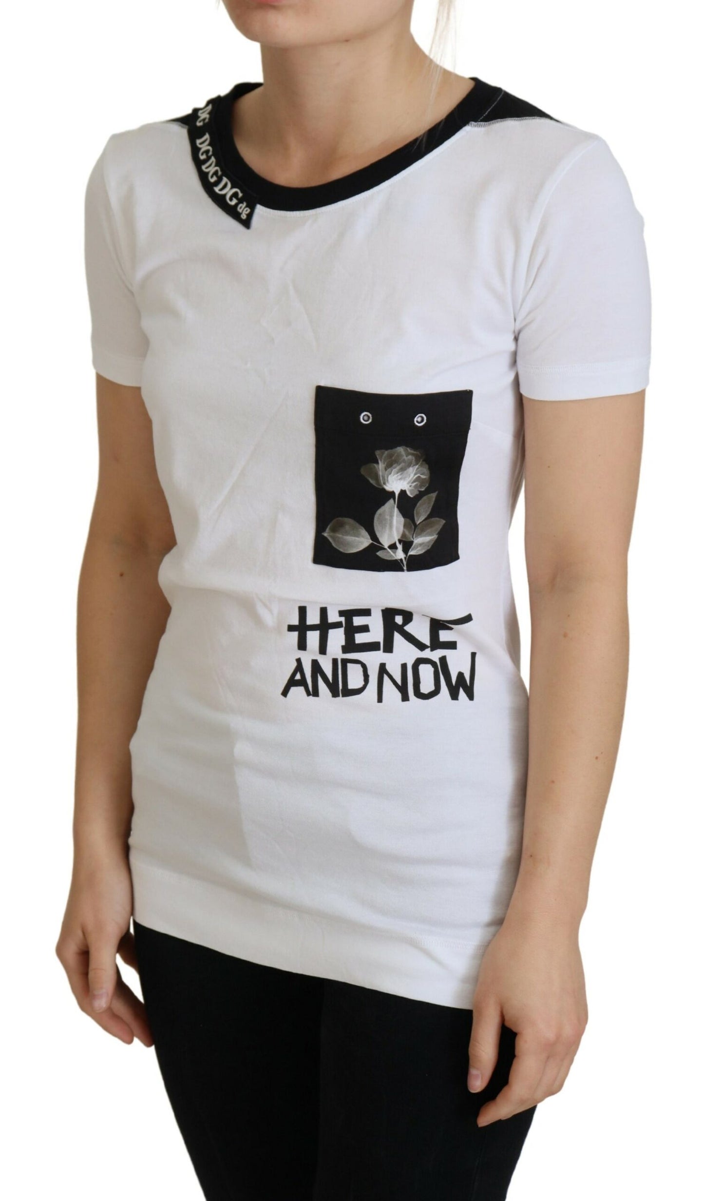 Camiseta de algodón elegante monocromática 'Here and Now'