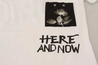 Camiseta de algodón elegante monocromática 'Here and Now'