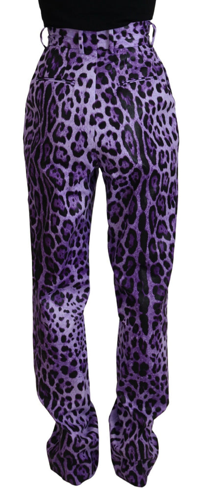 Pantalones elegantes de talle alto y rectos de color morado