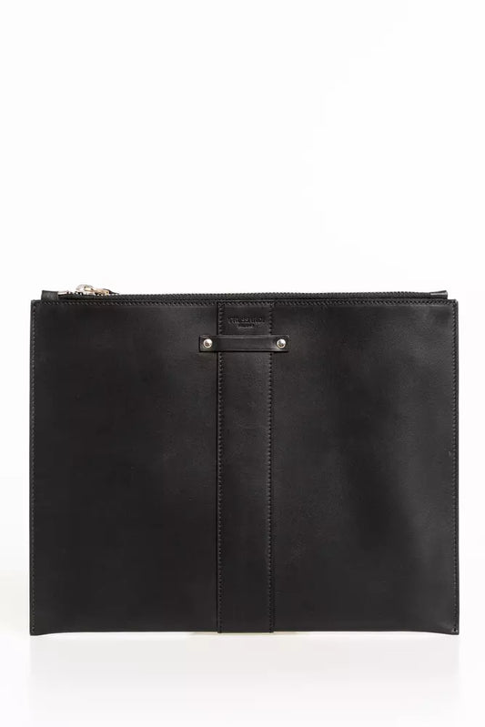 Cartera de cuero negra para hombre