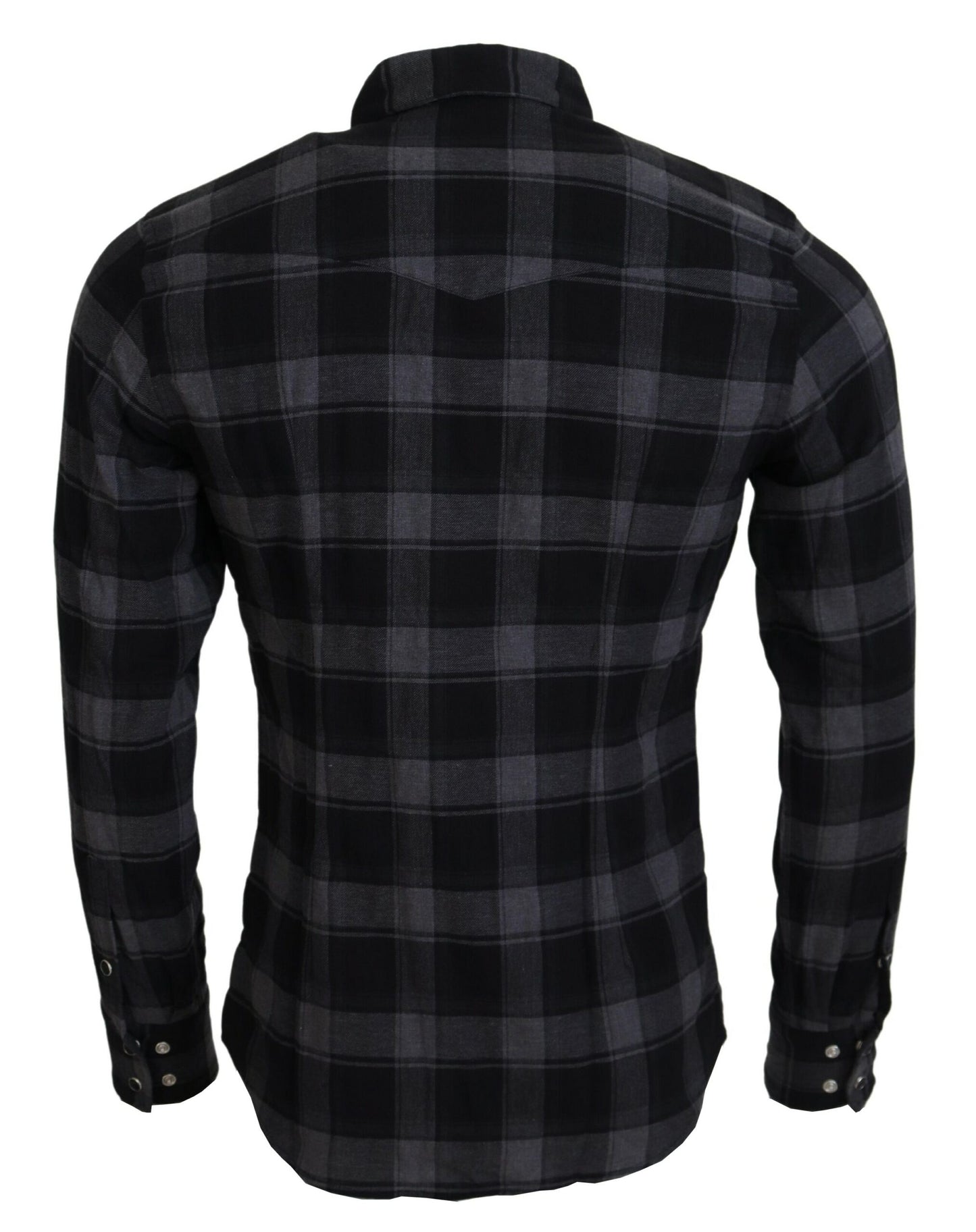 Camisa elegante con botones en negro y gris