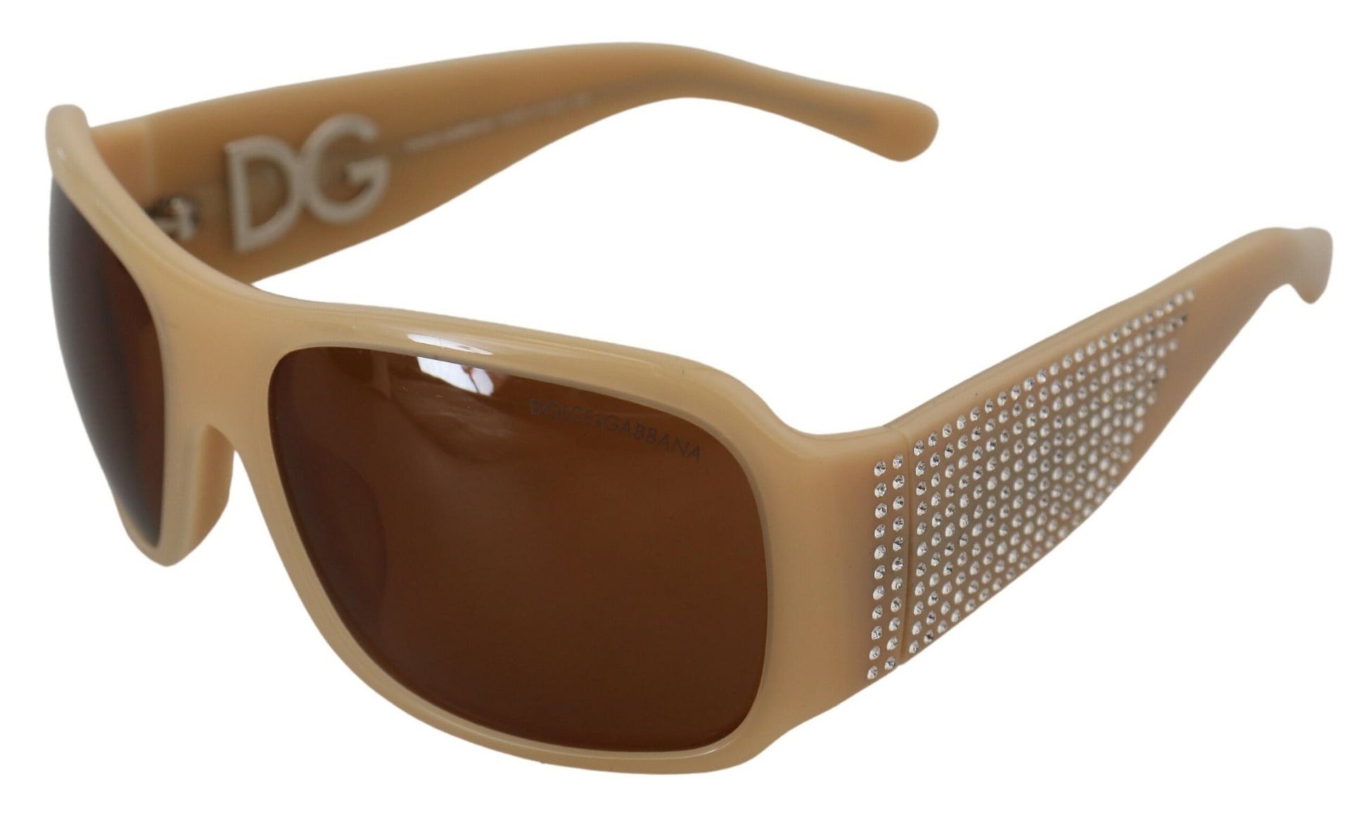 Elegante cremefarbene Swarovski-Sonnenbrille