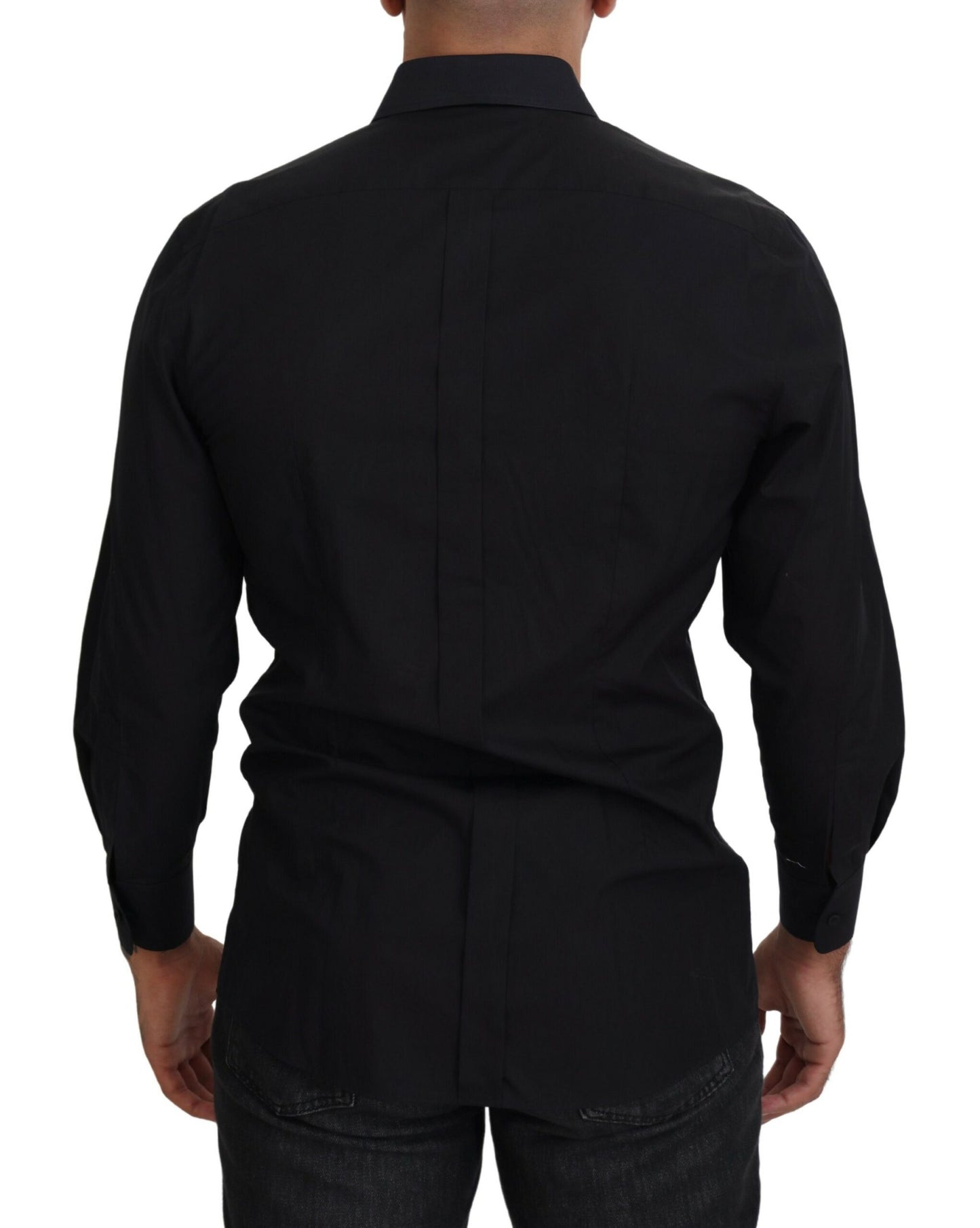 Camisa formal elegante de manga larga negra