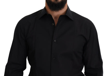 Camisa formal elegante de manga larga negra