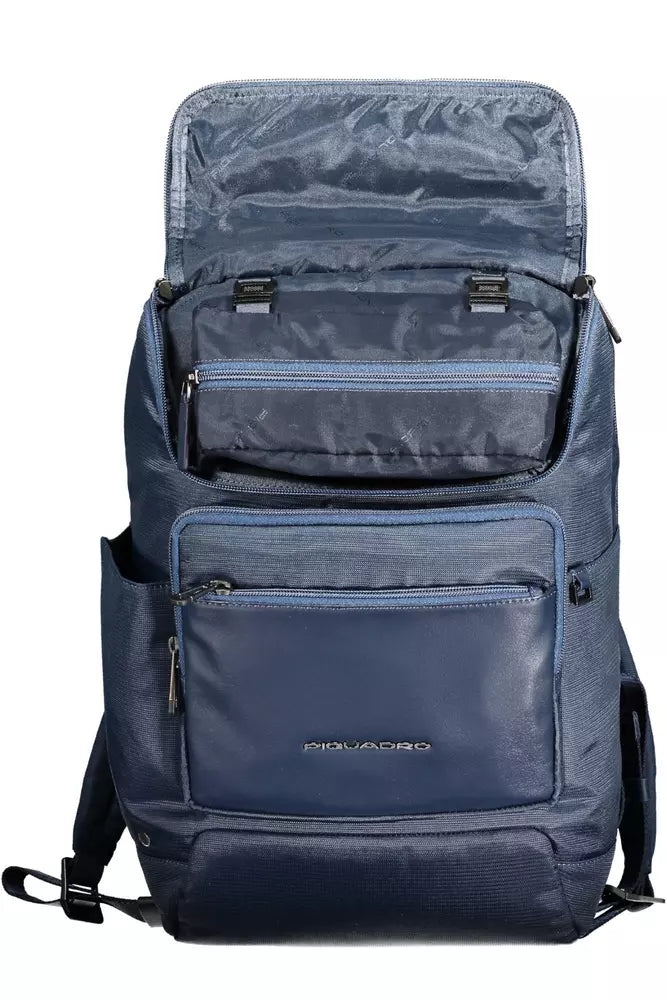 Mochila de poliéster reciclado azul para hombre