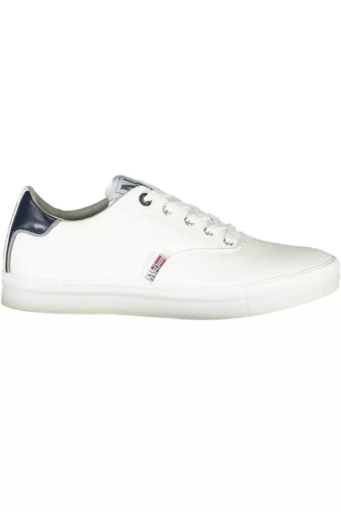 White Polyester Men Sneaker