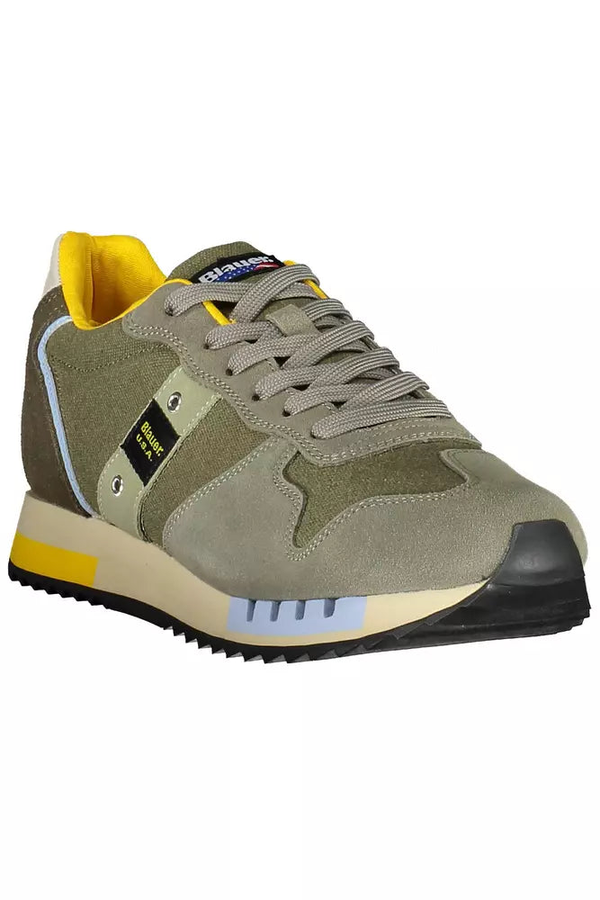 Zapatillas de piel verde para hombre