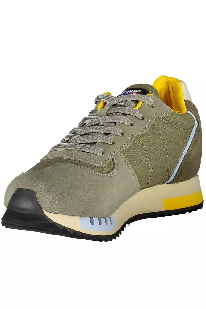 Zapatillas de piel verde para hombre