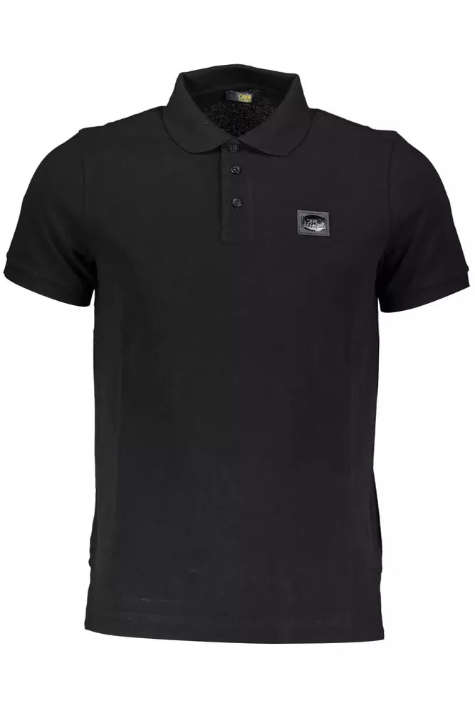 Black Cotton Men Polo Shirt