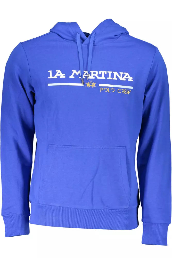 Sudadera con capucha y bordado azul chic