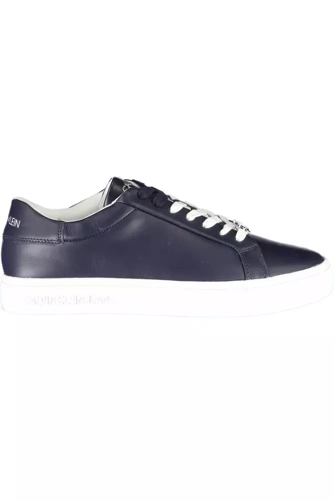 Zapatillas de piel azul para hombre