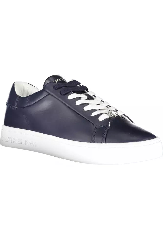 Zapatillas de piel azul para hombre