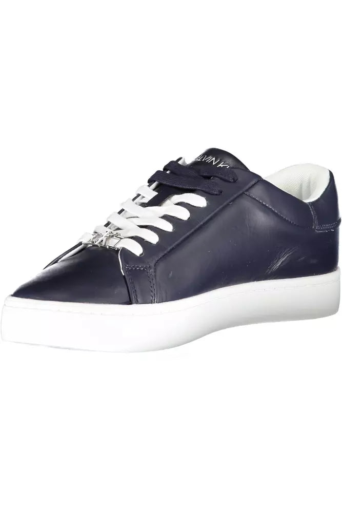 Zapatillas de piel azul para hombre