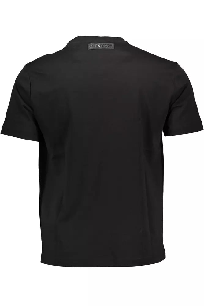 Schwarzes Baumwoll-T-Shirt für Herren