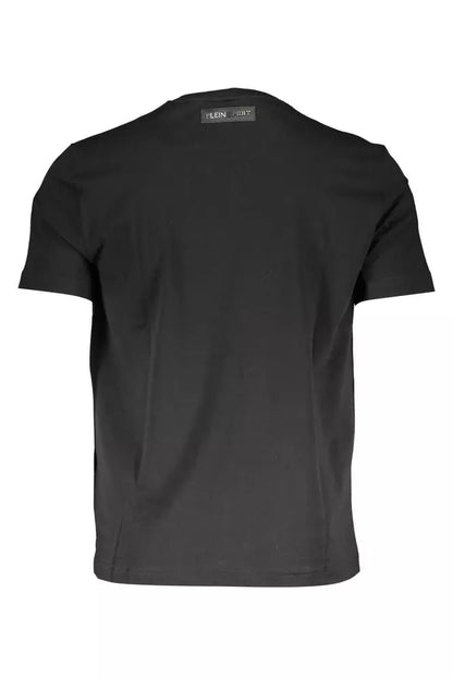 Schwarzes Baumwoll-Herren-T-Shirt