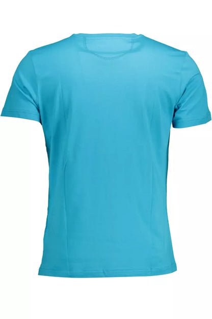 Camiseta de algodón azul para hombre