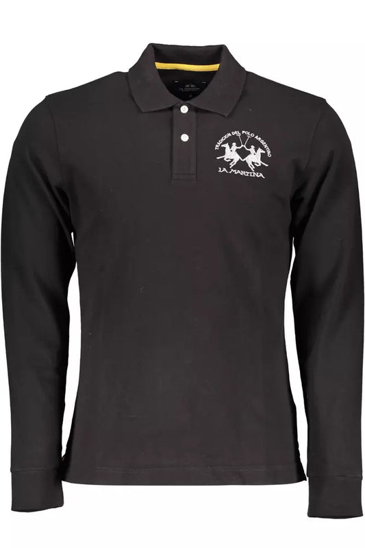 Polo de algodón negro para hombre