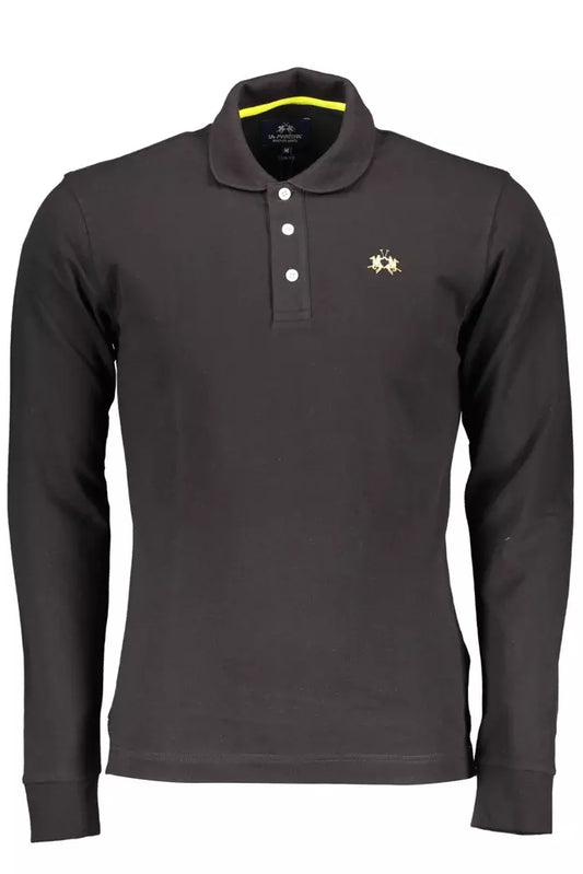 Schwarzes Poloshirt aus Baumwolle für Herren