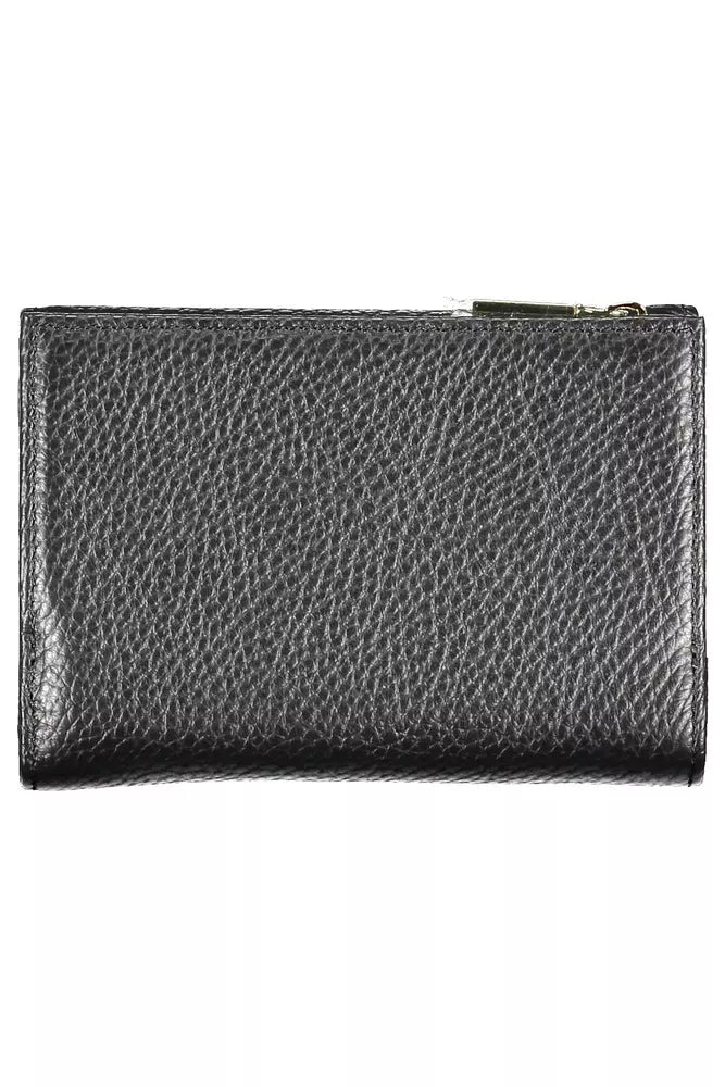 Cartera de piel negra para mujer