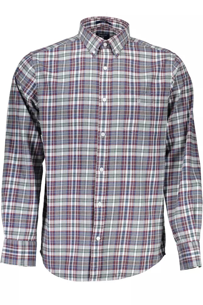 Camisa de algodón azul para hombre