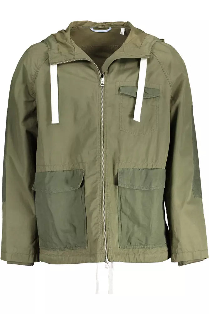 Chaqueta de algodón verde para hombre