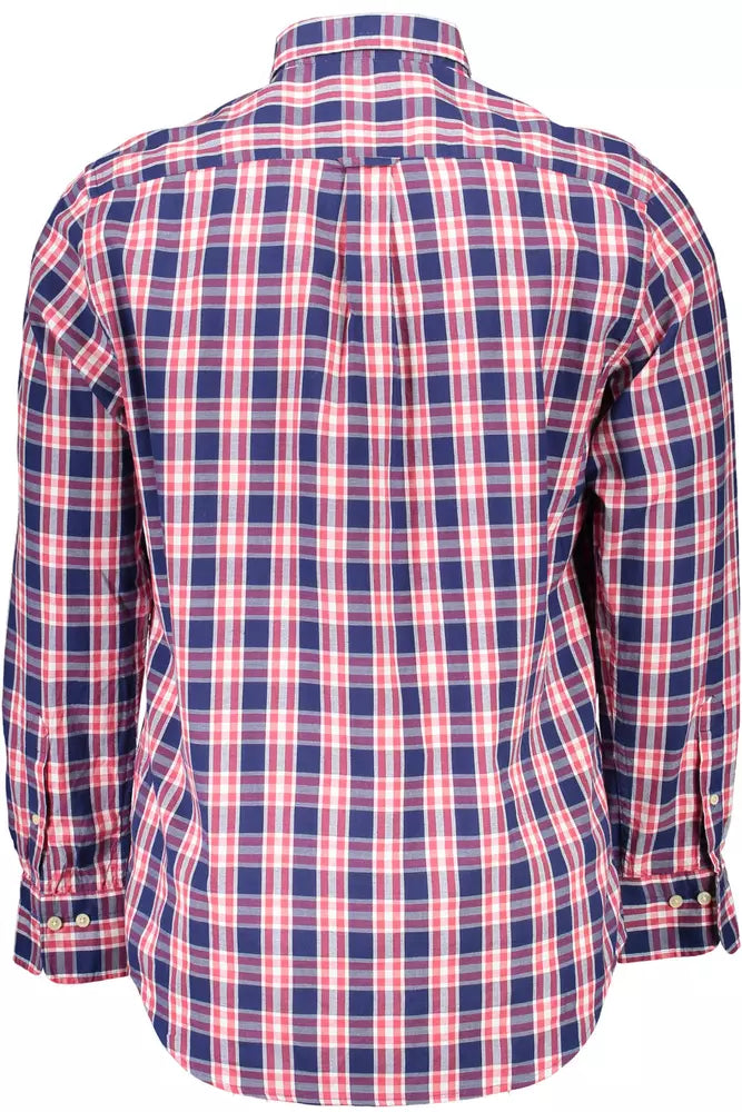 Camisa de algodón azul para hombre