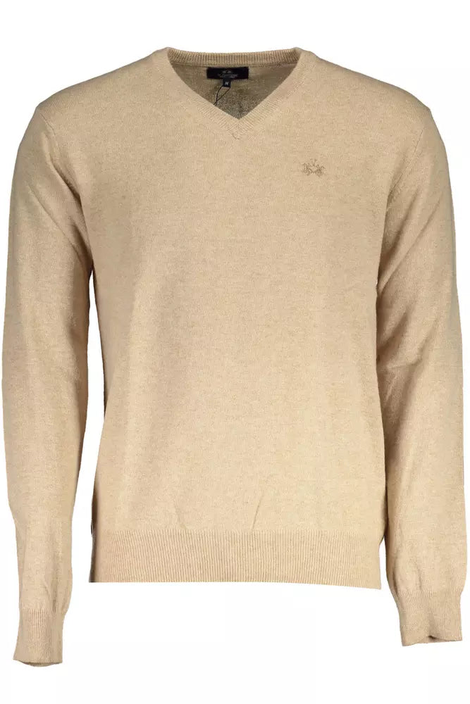 Suéter de lana beige para hombre