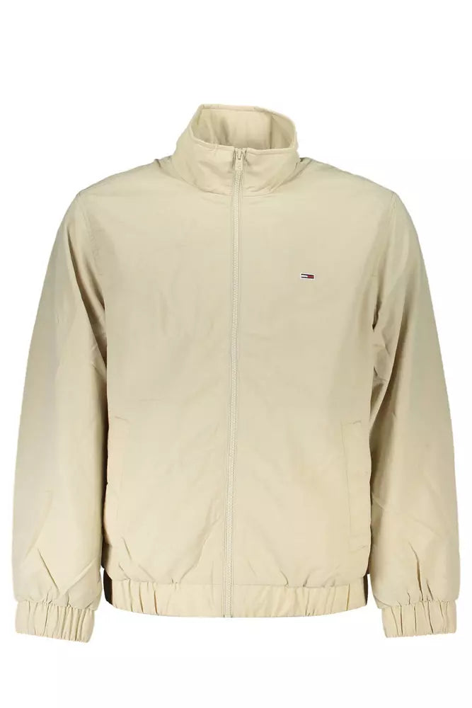 Beige Polyamid Herrenjacke