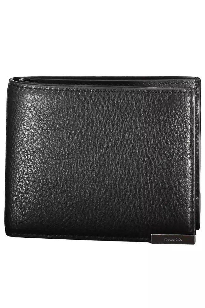 Cartera de cuero negra para hombre