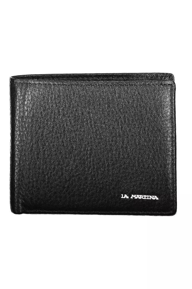 Cartera de cuero negra para hombre