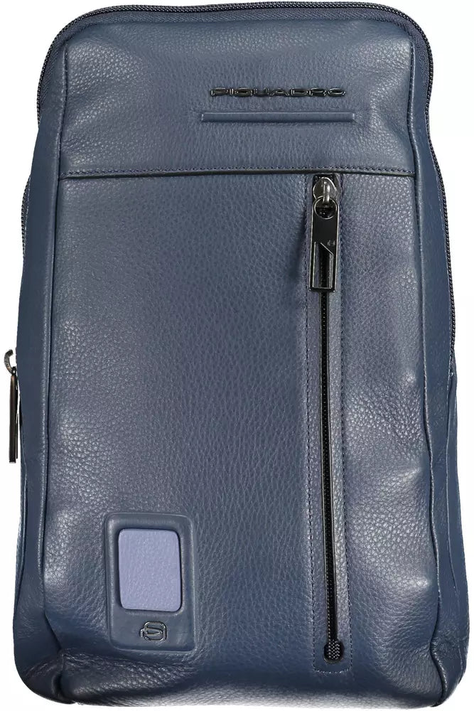 Bolso de hombro de cuero azul para hombre