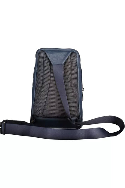 Bolso de hombro de cuero azul para hombre