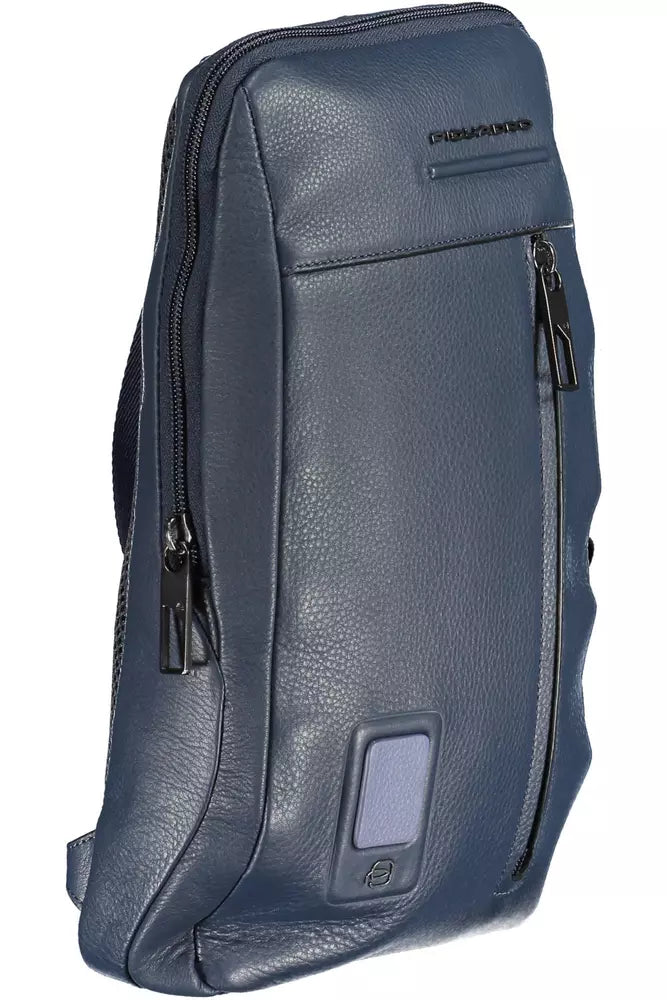 Bolso de hombro de cuero azul para hombre