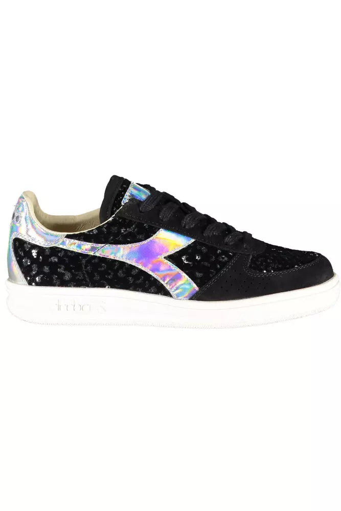 Black Leather Womens Sneaker