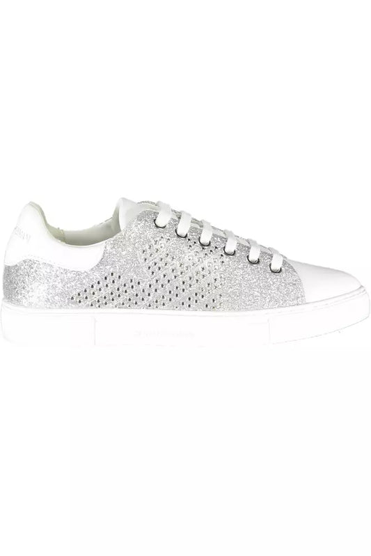 Zapatillas deportivas de mujer de poliéster color plata