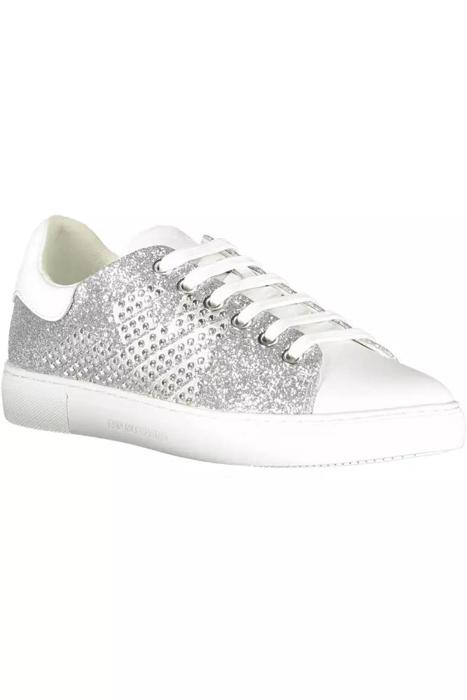 Zapatillas deportivas de mujer de poliéster color plata