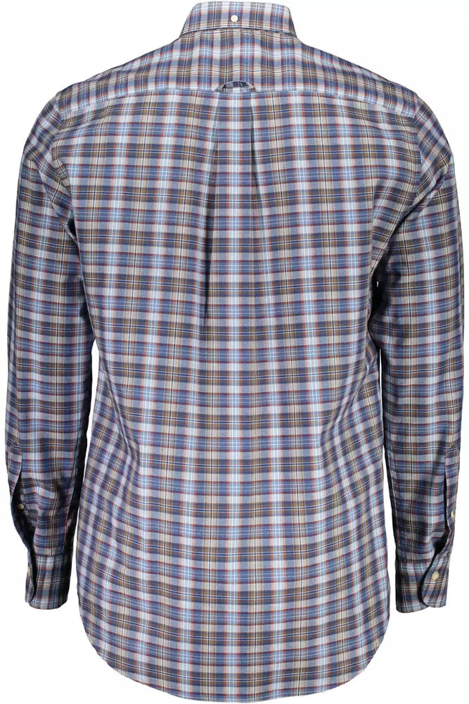 Camisa de algodón azul para hombre