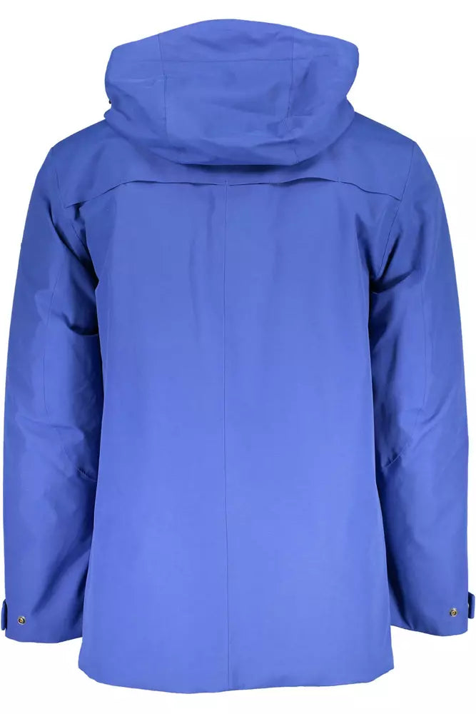 Blue Cotton Men Jacket