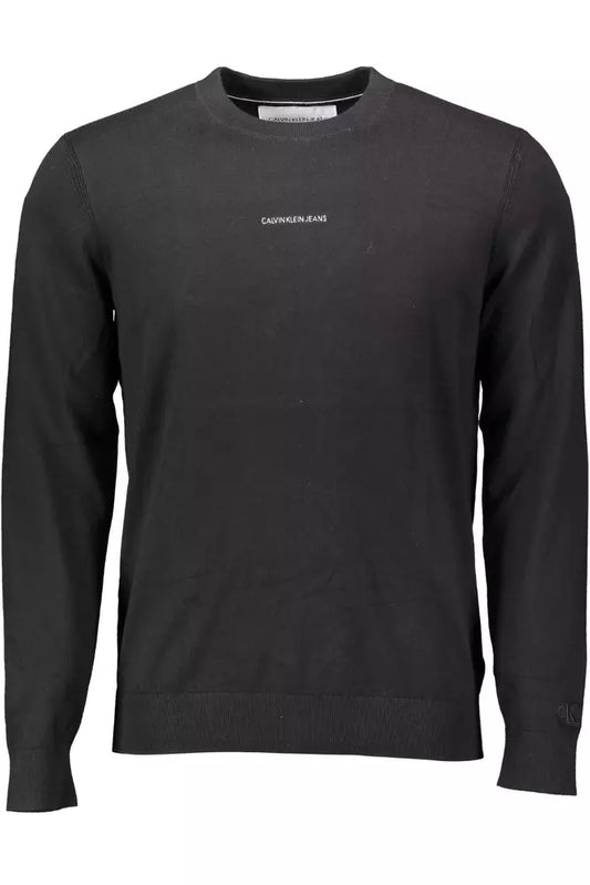 Schwarzer Baumwollpullover für Herren