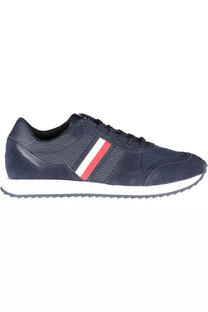 Blue Polyester Men Sneaker