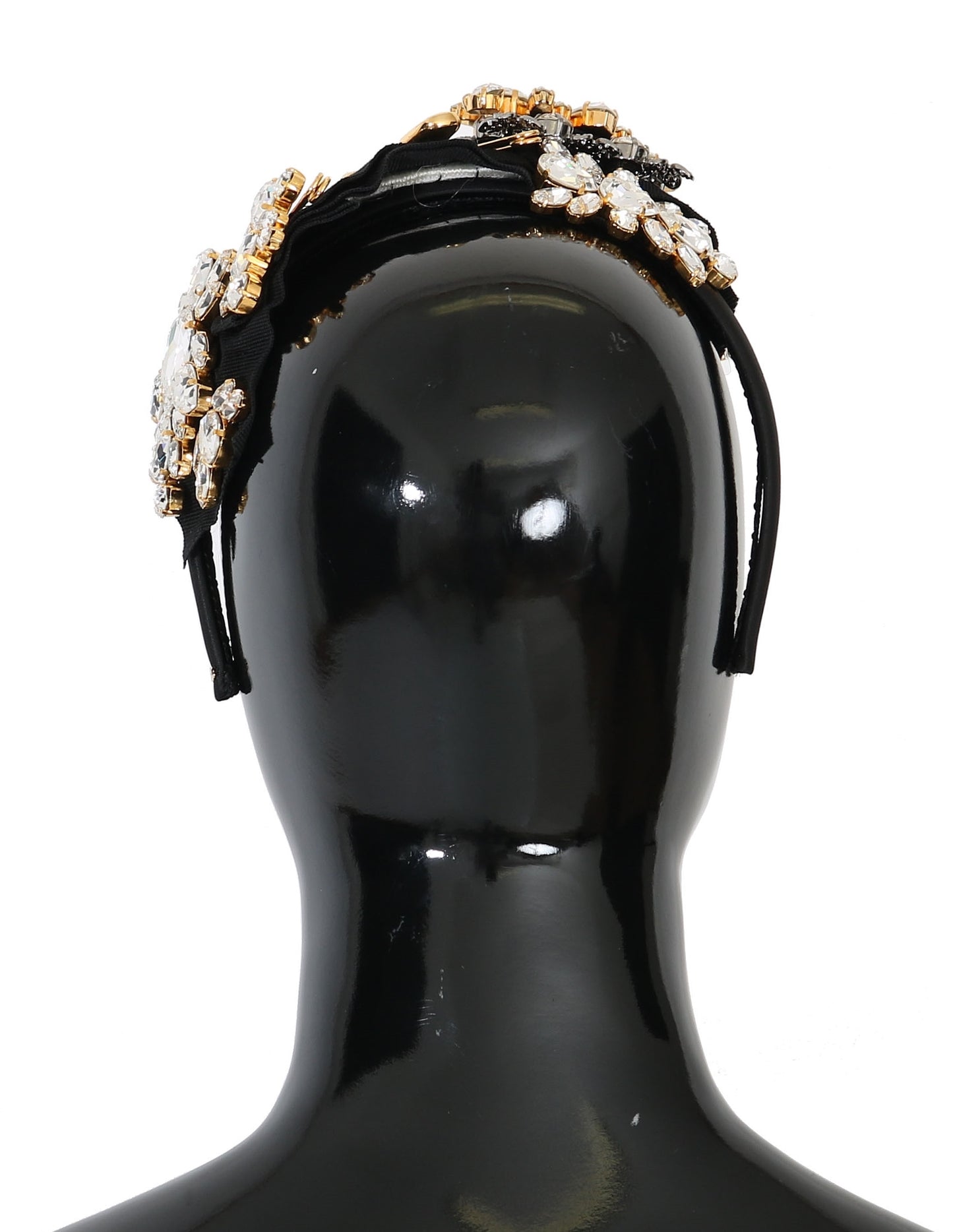 Diadema elegante de cristal negro