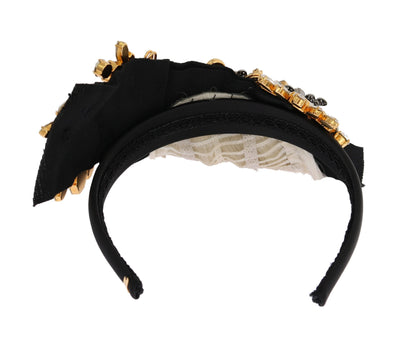 Diadema elegante de cristal negro