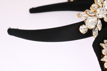 Diadema elegante de cristal negro