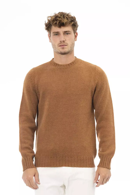 Beiger Alpaka-Pullover für Herren