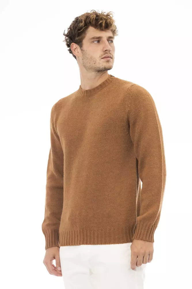 Beiger Alpaka-Pullover für Herren