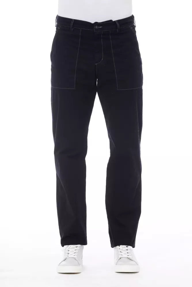 Pantalones de algodón azul para hombre