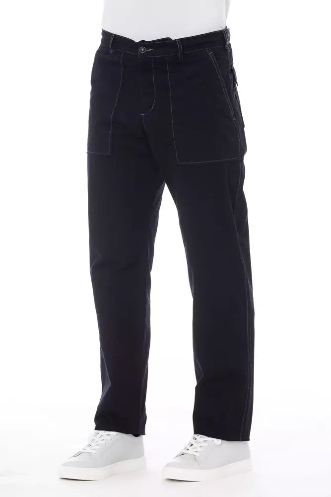 Pantalones de algodón azul para hombre